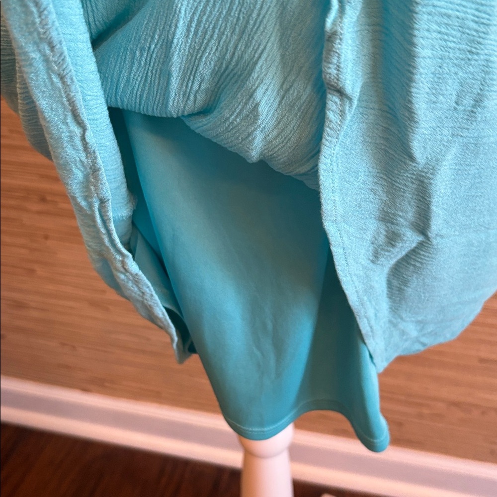 Wrangler Rock 47 Teal V-Neck Guaze Tunic Dress large. EUC - Picture 4 of 8